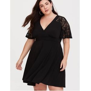 Torrid Elegant Black Lace Wide Sleeve All Occasion Dress